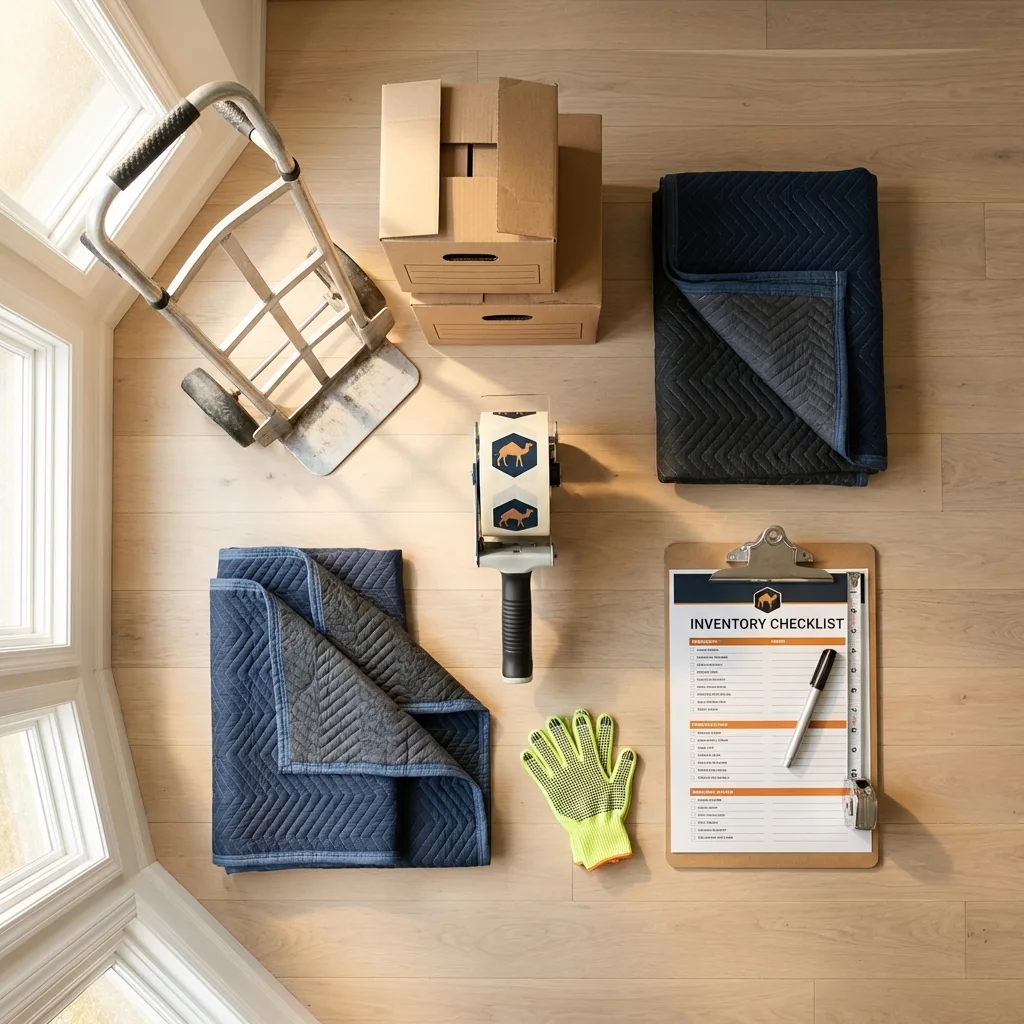 Professional moving supplies and packing materials layout for Sugar Grove residential relocations